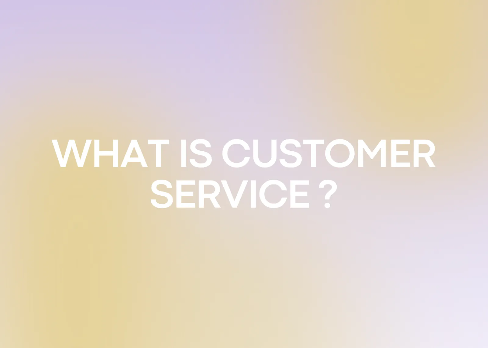 What is Customer Service ?